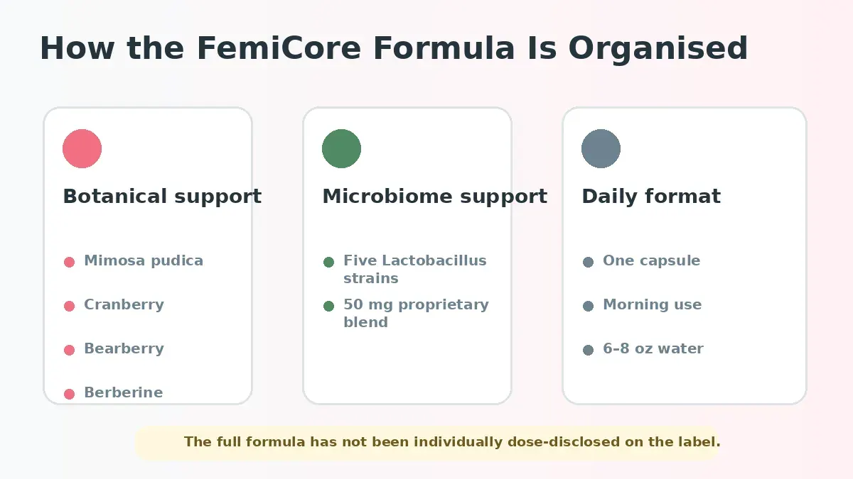 FemiCore formula groups and daily serving