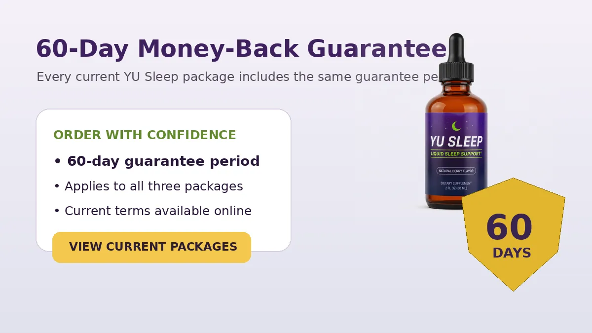 YU Sleep 60-day money-back guarantee graphic